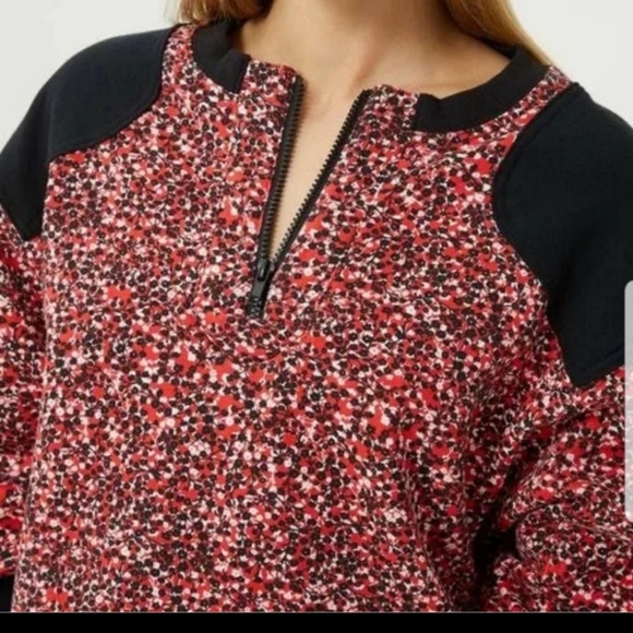 Rebecca Minkoff | Sara Ditsy Floral Sweater 1/4 zip - Picture 9 of 9